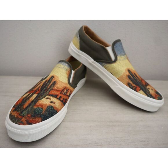 Vans 721356 Men's Sz 9.5 Women's Sz 11 Cactus Tapestry Classic Slip-On Shoes - Picture 1 of 12